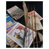 VINTAGE BAMBOO FLY ROD AND VINTAGE MAGAZINES