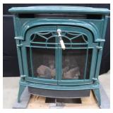 GREEN ENAMEL / CAST IRON FIRE PLACE