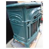 GREEN ENAMEL / CAST IRON FIRE PLACE