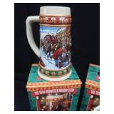 COLLECTIBLE BUDWEISER HOLIDAY STEINS.