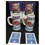 COLLECTIBLE BUDWEISER HOLIDAY STEINS.