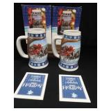COLLECTIBLE BUDWEISER HOLIDAY STEINS.