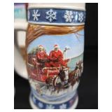 COLLECTIBLE BUDWEISER HOLIDAY STEINS.