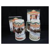 COLLECTIBLE BUDWEISER HOLIDAY STEINS.