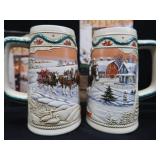 COLLECTIBLE BUDWEISER HOLIDAY STEINS.