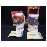 COLLECTIBLE BUDWEISER HOLIDAY STEINS.