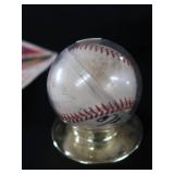 SIGNED GAME BALL, VINTAGE SPORTS PENNANTS AND MEMORABILIA