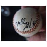 SIGNED GAME BALL, VINTAGE SPORTS PENNANTS AND MEMORABILIA