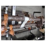 ROLLING RACK WITH 18 ASSORTED SIZED WOOD CLAMPS