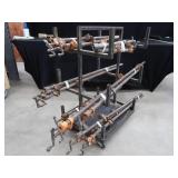 ROLLING RACK WITH 18 ASSORTED SIZED WOOD CLAMPS