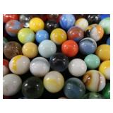 VINTAGE MARBLES / BLUE BALL IDEAL LIDDED JAR