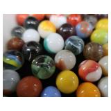 VINTAGE MARBLES / BLUE BALL IDEAL LIDDED JAR