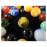 VINTAGE MARBLES / BLUE BALL IDEAL LIDDED JAR