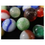 VINTAGE MARBLES / BLUE BALL IDEAL LIDDED JAR