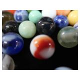 VINTAGE MARBLES / BLUE BALL IDEAL LIDDED JAR