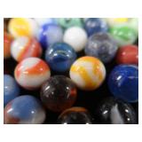 VINTAGE MARBLES / BLUE BALL IDEAL LIDDED JAR