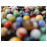 VINTAGE MARBLES / BLUE BALL IDEAL LIDDED JAR