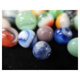 VINTAGE MARBLES / BLUE BALL IDEAL LIDDED JAR