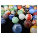 VINTAGE MARBLES / BLUE BALL IDEAL LIDDED JAR