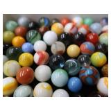 VINTAGE MARBLES / BLUE BALL IDEAL LIDDED JAR