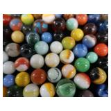 VINTAGE MARBLES / BLUE BALL IDEAL LIDDED JAR