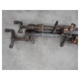 4 LONG METAL PIPE CLAMPS.