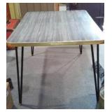 Vintage Wood Look Laminate Table with leaf (2) Wood, Grey Tones