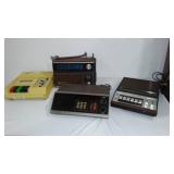 Vintage Assortment Electronics. Scanner, Cassette recorders (2) and Transistor Radio.