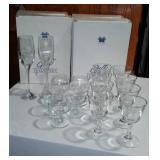 Avon Gift Collection Wine Glasses (8) And Stemware. Meito China, Anchor Hocking, Federal Snack Trays and Cup Assortment.