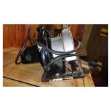 Mid Century Wood and Wicker Lamp, Baskets, Décor, Musical Dolls, Vintage Craftsman and Black Decker Skil Saws. Vintage Fruit Crate and more.