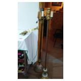 Vintage Brass Wall Light and Floor Lamps (2)