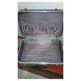 Wood Footlocker and Vintage Suitcases (2) American Tourister Air Luggage.