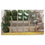 Vintage Wood Coca Cola Crate and Bottles.