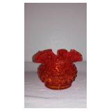 Vintage Fenton Hobnail Glass Basket and Bowl Vase.