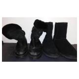 Ladies Size 8 W and 9 Black Winter Boots (2 prs).