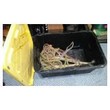 Antique horse Hames, Reins and Rope (2 sets)w/ Storage Tote