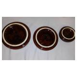 Vintage Stoneware Canister Set. (3 pcs with covers)