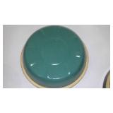 Vintage Redwing and Yellow Ware Pottery Bowls (3).