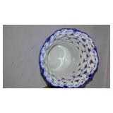 Royal Copenhagen Denmark Full Lace Cigar Cup or Vase, Delft Blue Ornaments (2) Hummel