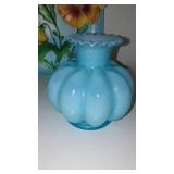 Vintage Fenton and More. Hobnail Perfume Jar, Ruffle Edge vase.