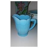 Vintage Fenton and More. Hobnail Perfume Jar, Ruffle Edge vase.