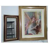Young Girls at the Piano, Renoir Reproduction Framed in Glass, Mirror