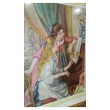 Young Girls at the Piano, Renoir Reproduction Framed in Glass, Mirror
