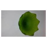 Vintage Westmoreland Satin Green Glass Compote.