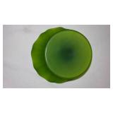 Vintage Westmoreland Satin Green Glass Compote.