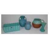 Vintage MCM Aqua Turquoise Camark Pottery Planter and more.