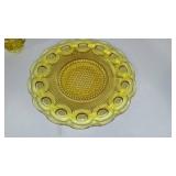 Vintage Amber Depression Glass Thumb Plate and Candle Holders (2).