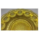 Vintage Amber Depression Glass Thumb Plate and Candle Holders (2).