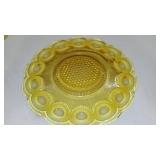 Vintage Amber Depression Glass Thumb Plate and Candle Holders (2).