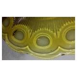 Vintage Amber Depression Glass Thumb Plate and Candle Holders (2).